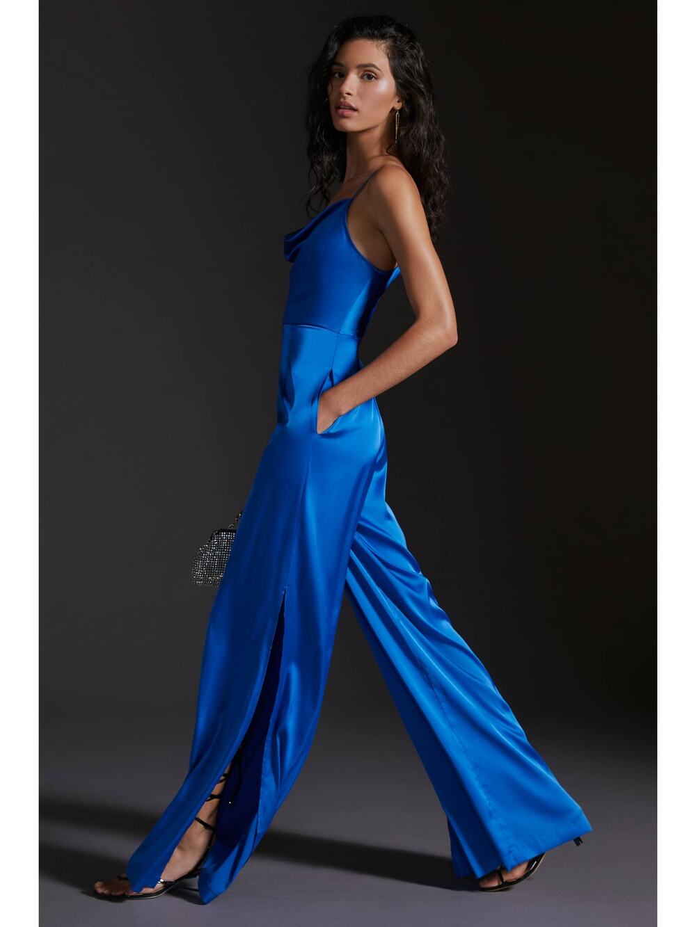 New Anthropologie Hutch Cowl Neck Jumpsuit $188 SIZE 4 Sapphire Special Occasion